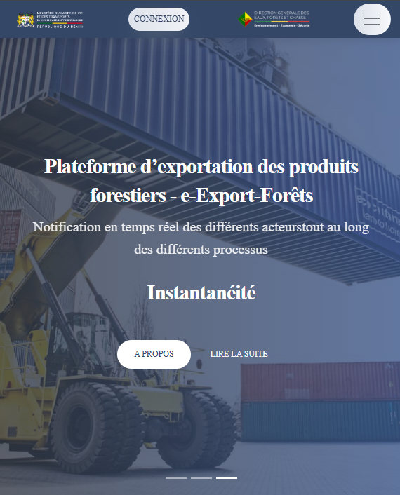 Page d'accueil sur tablette